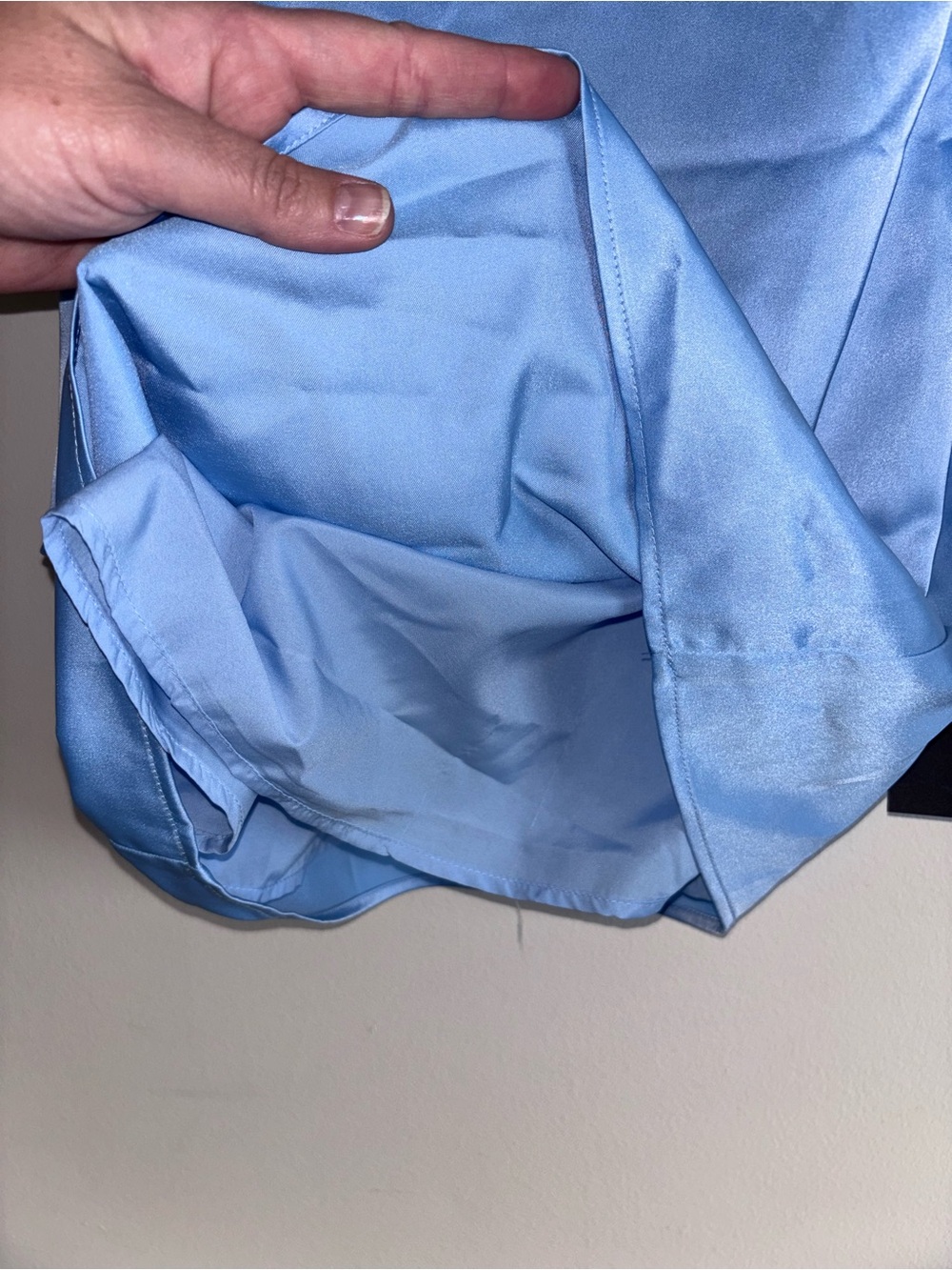 NWT Lulu’s Truly the Cutest Light Blue Satin Square Neck Mini Dress Sz XS - Picture 6 of 9